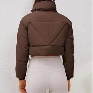 Custom Made Logo Design Summer <b>Women's</b> Solid <b>Short</b> Crop Puffer <b>Jacket</b> Raw Breathable Waterproof Eco-Friendly Reversible - Product Image 6