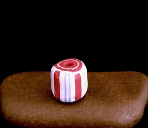Unusual Old Venetian Style Round 4-Layer Chevron Design <b>Lampwork</b> <b>Crystal</b> <b>Glass</b> <b>Beads</b> Rare for Jewelry Making Accessory - Product Image 1