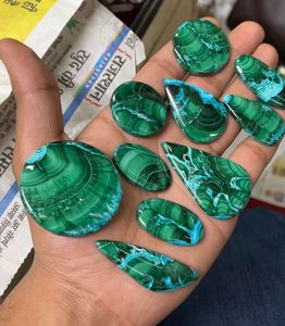 Vente en gros de pierres de chrysocolle et de malachite naturelles, cabochons, pierres semi-précieuses pour la fabrication de bijoux - Product Image 1