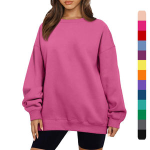Sudadera de cuello redondo para mujer OEM de alta calidad 100% algodón 330G jersey de gran tamaño personalizado Streetwear sudaderas de lana - Product Image 2