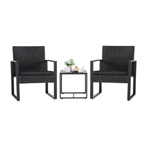 Factory Price Patio Set With Rattan Chairs And Coffee Table Garden Rattan Chair For Patio Yard