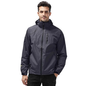 Veste de randonnée imperméable pour homme, coupe-vent multi-panneaux à capuche, légère, pour voyage, avec fermeture éclair - Product Image 3
