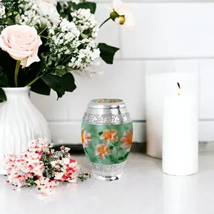 Urne funéraire en forme de fleur d'hibiscus pour cendres, avec sac à cordon - Product Image 2