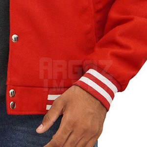 Cómoda chaqueta de Letterman hecha a medida para hombre con logotipo frontal de cuello levantado 100% chaqueta de invierno transpirable de algodón para venta en línea - Product Image 6