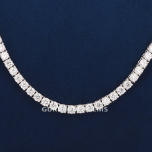 Bijoux de mode Design Tennis 925 Collier en argent Sterling 4mm Chaîne de tennis cultivée en laboratoire Colliers en diamants glacés - Product Image 4