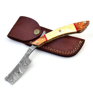 Stainless Steel Straight Edge <b>Men</b> <b>Razor</b> Folding Shaving Damascus Blade Barber <b>Razors</b> - Product Image 5