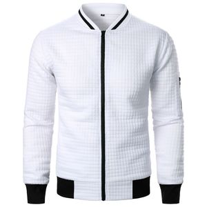 OEM logo personnalisé broderie design imprimé hommes plaid couleur unie fermeture éclair col montant veste pour hommes - Product Image 1