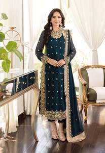 Latest Pakistani Indian Style Chiffon Party <b>Dress</b> for Women Customized Embroidered Salwar Suit New Design for Ladies' Parties - Product Image 6