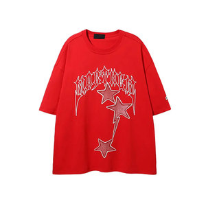 Ensemble de t-shirts en toile respirante à manches courtes de style streetwear décontracté unisexe pour hommes 2025, polyester/coton, logo imprimé - Product Image 3