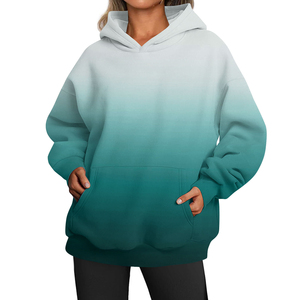 100% coton pré-trempage colorant dégradé lavé hommes sweats à capuche surdimensionné à capuche blanc unisexe - Product Image 4