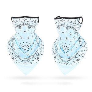 Masque de cyclisme en maille de soie glacée à séchage rapide, cache-cou triangulaire, bandana avec boucles d'oreilles - Product Image 2