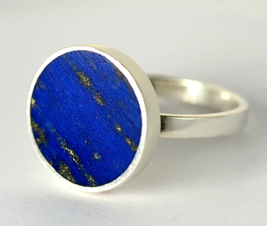 Anillos de moda finos de Plata de Ley 925 de lujo hechos a mano corte facetado lapislázuli Natural GIA certificado bisel ajuste fiestas - Product Image 1