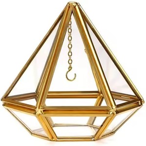 Boîte de présentation de bijoux en verre avec cadre doré de nouvelle conception de qualité supérieure, fabriquée à la main, pour le rangement des bijoux pour femmes - Product Image 3