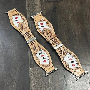 Correa de Reloj de Cuero Genuino de Lujo con Diseño de Naipes Vintage, Correa de Repuesto Universal para Reloj, en Oferta - Product Image 1