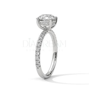 Dernière conception de bague de fiançailles en diamant taille ronde 14k or massif Simple Solitaire Leb Grown Diamond Ring Bridal Promise Ring - Product Image 5