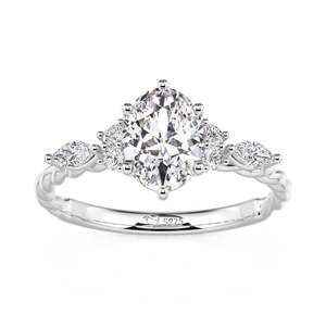 Bague de fiançailles Jeulia plaquée or rose, classique, torsadée et ouvrante - Product Image 1