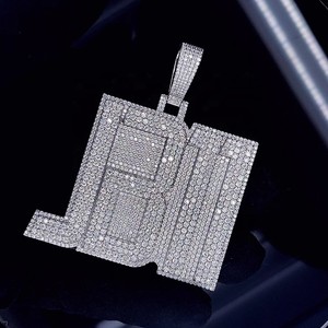 Colgante de Plata de Ley 925 con Diseño de Diamantes VVS Personalizado, Certificado IGI, Estilo Hip Hop, para Hombres - Product Image 2