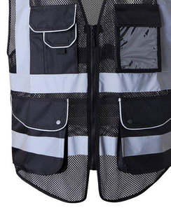 Gilet de sécurité de moto réfléchissant personnalisé noir haute visibilité uniforme de travail de Construction gilet de classe 2 pour le contrôle de la circulation - Product Image 2
