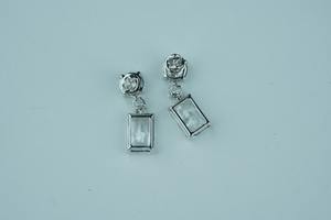 Pendientes de diamantes de moda chapado en oro blanco y rosa IGI certificado para fiesta de boda o regalo - Product Image 5