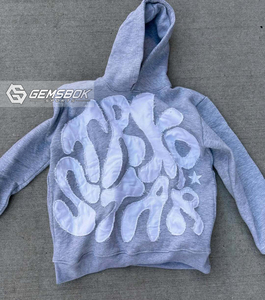 Sudaderas con Capucha para Hombre, Estilo Urbano, con Apliques Bordados Personalizados, Efecto Desgastado, Lavado al Sol, 100% Algodón, Felpa Francesa Gruesa, para Invierno - Product Image 5