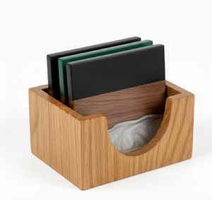 Posavasos de Madera Maciza Clásico Hecho a Mano con Forma de Caracol |   Posavasos de 5 mm de Grosor para Tazas de Té y Café |   Protección de Mesa Ecológica - Product Image 5