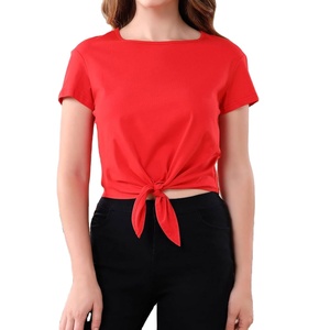 เสื้อยืดครอปของผู้หญิงแบบลำลองเสื้อครอป2026สำหรับฤดูร้อนดีไซน์มืออาชีพ - Product Image 3