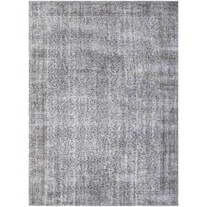 Vintage Grey <b>Black</b> Hand Knotted Wool <b>Rugs</b> Pae-673 for Home Living Room Hallway Teen's Room Medallion Rectangle Abstract Handmade - Product Image 1