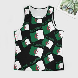 Camiseta sin mangas con bandera de Argelia para hombre, camiseta sin mangas personalizada para entrenamiento, gimnasio, Fitness, camiseta sin mangas informal en blanco, camiseta sin mangas, método de tejido - Product Image 2