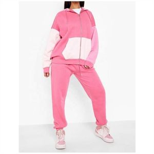 Conjunto Deportivo de Dos Piezas para Mujer, Sudadera con Capucha de Algodón, Pantalones Jogger Acampanados, Chándal Holgado de Alta Calidad con Paneles - Product Image 3