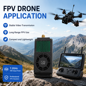 Transmisor de Video FPV VTX de 7.2GHz y 10W de Alta Potencia y Largo Alcance con Ventilador Integrado para Drones FPV UAV - Product Image 5