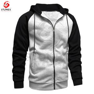 เสื้อมีฮู้ดแบบซิปคู่สำหรับผู้ชายเสื้อครอปแบบซิปรูดซิปหน้าทำจากผ้าฝ้าย - Product Image 5