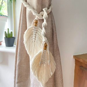Macrame Curtain <b>Tie</b> <b>Backs</b>, Curtain Holdback - Product Image 1