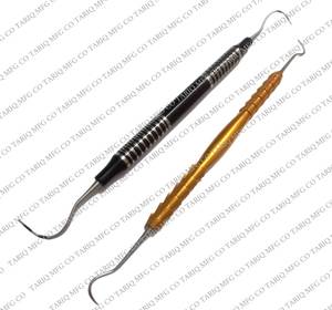 Escalador de mano dental de grado quirúrgico de alta calidad con mango de color dorado Escalador afilado de acero inoxidable de doble punta a buen precio - Product Image 6