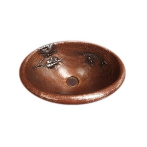 Évier de cuisine de forme ronde de taille personnalisée en cuivre martelé de nouvelle conception pour fournisseur en gros - Product Image 3