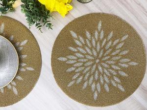 Luxury Table Decorate <b>Seed</b> Beads Embroidery Placemat Pure Handmade Beaded Embroidery Placemat New by glowin fashion - Product Image 2