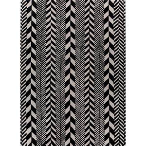 Adrift Wool <b>Hand</b> <b>Tufted</b> Grey & Black Chevron <b>Rug</b> for Home Tra-15151 - Product Image 1