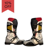 Chaussures de moto en cuir véritable pour hommes, style course d'aventure, avec semelle intérieure, bottes de motard de vitesse, bout carré, fermeture éclair à bouton, imperméables, vente en gros