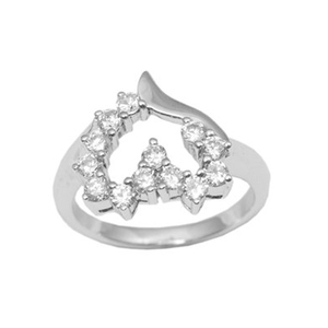 แหวนหัวใจอัญมณี925เงินสเตอร์ลิงดีไซน์ไม่เหมือนใครเครื่องประดับชุบทอง - Product Image 6