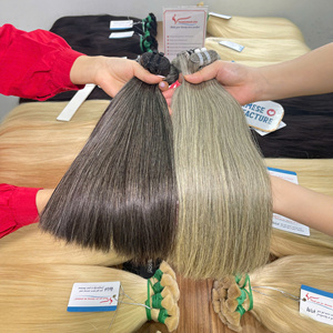 Cutícula alineada pelo gris liso natural tejido 100% pelo vietnamita crudo al por mayor - Product Image 4