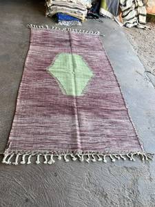 Tapis en laine fait main, couleur unie, rectangulaire, style bohème, à poils ras, pour la décoration du salon - Product Image 3
