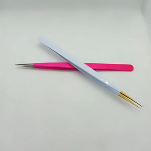 Ensemble de pinces à épiler pour extensions de cils en acier inoxydable personnalisées de qualité supérieure, poignée confortable, non magnétique, antistatique - Product Image 4