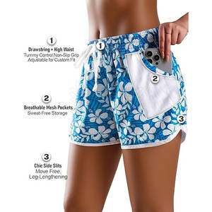 Shorts de plage élégants pour femmes avec un design floral, confortables et adaptés aux sorties d'été, shorts pour femmes - Product Image 6