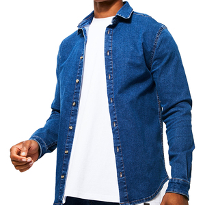 Nouvelle arrivée de chemise en jean pour hommes dans le dernier style de la mode taux réglable sur mesure fabriqué en usine Top tailles jusqu'à 6XL tissu en soie satiné - Product Image 3
