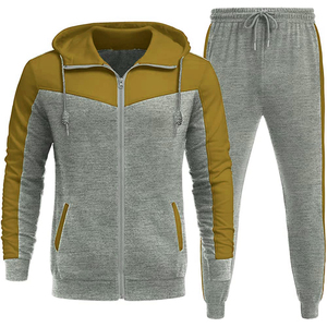 Conjunto Deportivo de Alta Calidad para Hombre, en Algodón Gris, Manga Larga, Cierre Completo, Informal, para Correr - Product Image 5