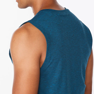 เสื้อกล้ามผ้าฝ้ายแขนกุดสำหรับผู้ชาย, เสื้อกล้ามกีฬาลำลองพิมพ์โลโก้ - Product Image 4