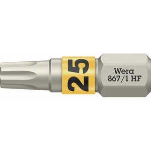 WERA 867 TORX HF 1/4 Zoll TX 25 L.25mm Punta de Destornillador Eléctrico VPE 10 - Product Image 1