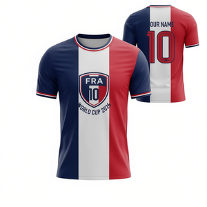 Maglia da Calcio Unisex Francia WC 2026, T-Shirt Tricolore con Grafica per Tifosi, Top per Giornate di Partita e Feste, Maglietta Promozionale - Product Image 2