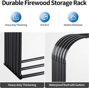 Wholesale Corrugated Galvanized Steel <b>Firewood</b> <b>Rack</b> Holder Indoor/Outdoor Campfire Planter for Home & Garden Storage - Product Image 2