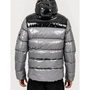 Venta al por mayor con estilo de diseño personalizado de invierno burbuja Puffer chaquetas moda grueso impermeable bombardero con capucha cuello frontal Logo posición - Product Image 5