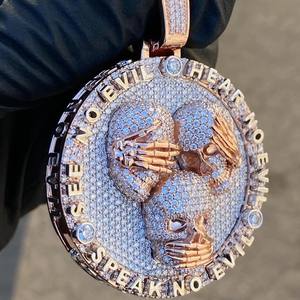 Colgante personalizado de plata 925 VVS Moissanite, joyería fina tallada a mano, chapado en oro rosa, abalorio con nombre helado de Hip Hop - Product Image 2